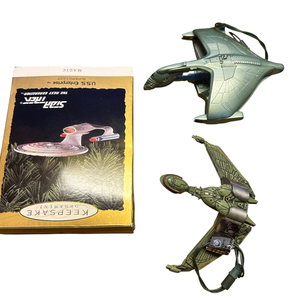 3 Hallmark Star Trek Ornament USS Enterprise Klingon Bird ofPrey Romulan Warbird